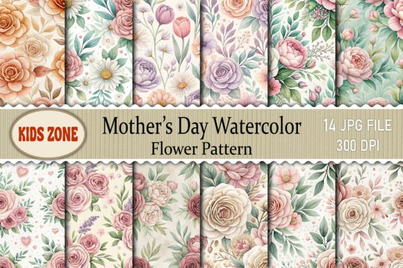 Download Mother’s Day Watercolor Flower Pattern - Flower pattern Collection