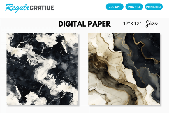 Download Ivory &amp; Black Alcohol Ink Digital Paper - Premium Resources