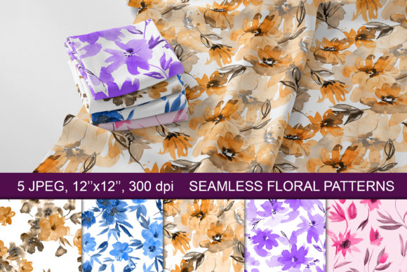 Download Watercolor Seamless Floral Patterns - Seamless floral patterns Collection