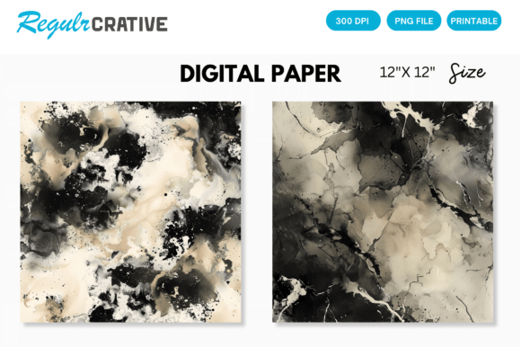 Download Ivory &amp; Black Alcohol Ink Digital Paper - Premium Resources