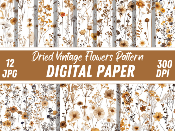 Download Wildflower Dried Vintage Flower Pattern - Flower pattern Collection