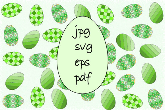 Download Easter Eggs Green Pattern - 4 Formats - Green pattern Collection