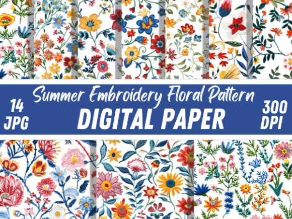 Download Summer Embroidery Floral Flower Pattern - Flower pattern Collection