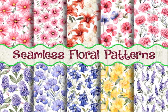 Download Seamless Floral Patterns Watercolor - Seamless floral patterns Collection